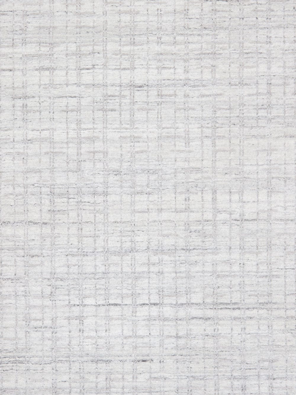 Slate Collection Hand-Loomed Ivory/Silver Bsilk & Wool Area Rug- 8' 0" X 10' 0"