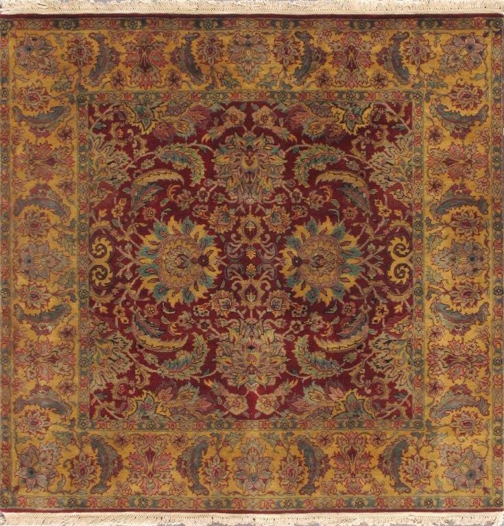 Crown Jewel Collection Hand-Knotted Lamb's Wool Area Rug- 6' 1" X 6' 1"