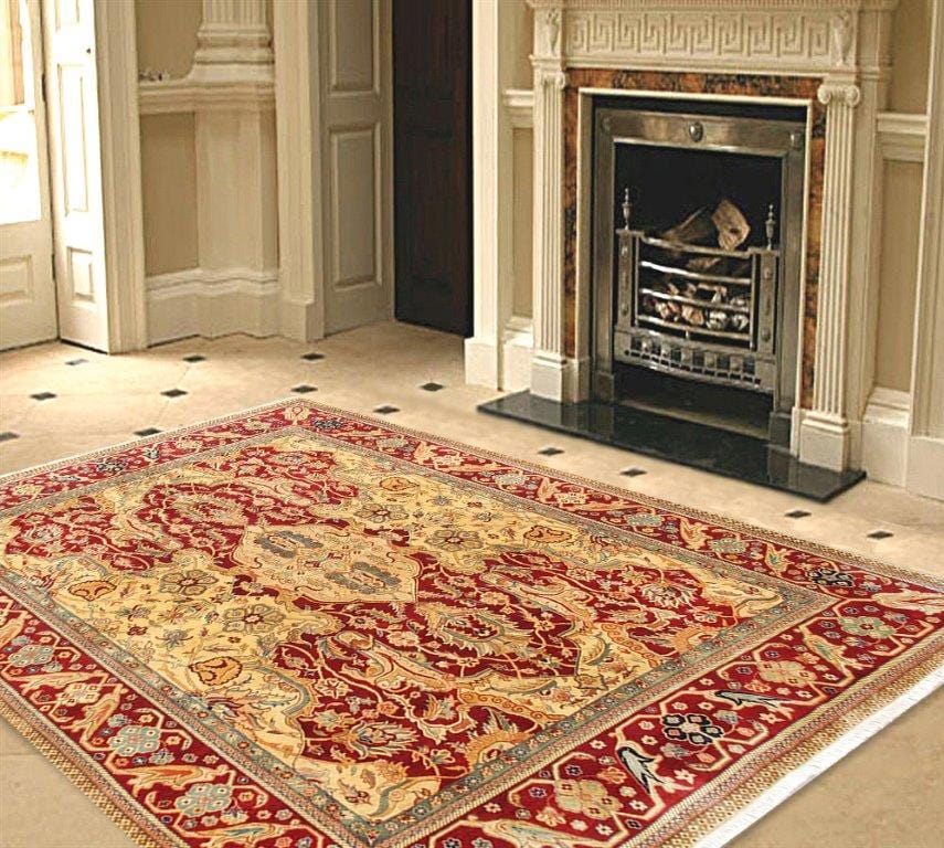 Agra Collection Hand-Knotted Lamb's Wool Area Rug- 8' 0" X 9' 10"