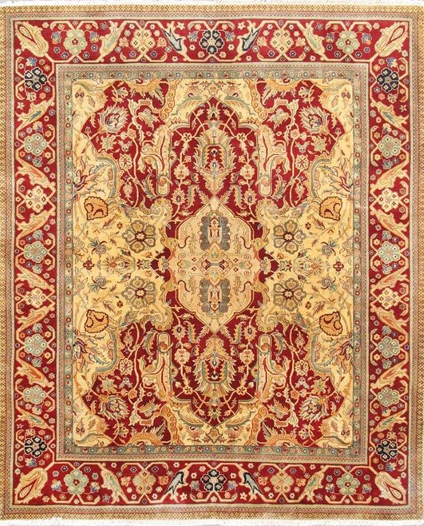 Agra Collection Hand-Knotted Lamb's Wool Area Rug- 8' 0" X 9' 10"