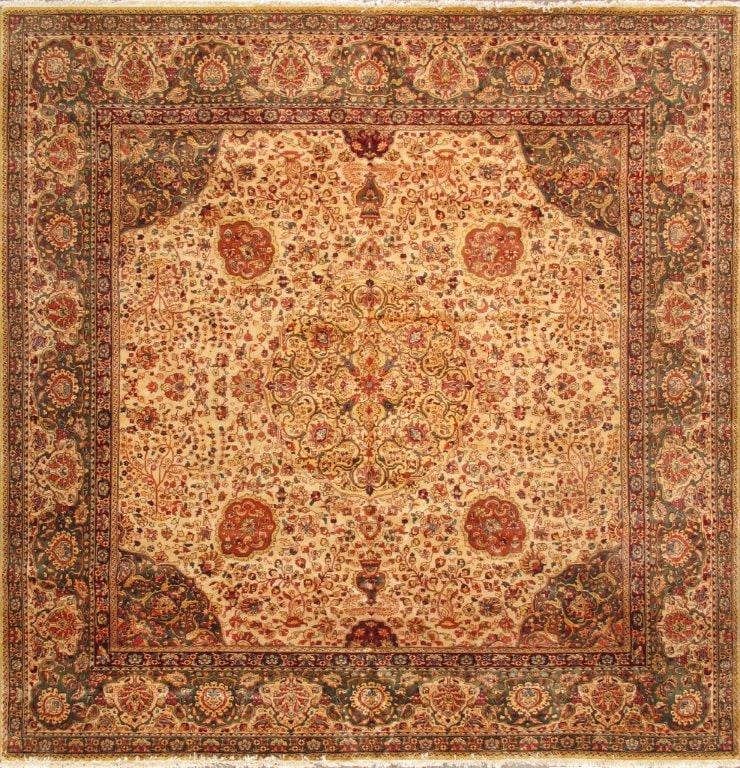 Crown Jewel Agra Collection Hand-Knotted Lamb's Wool Area Rug- 9' 0" X 12' 1"