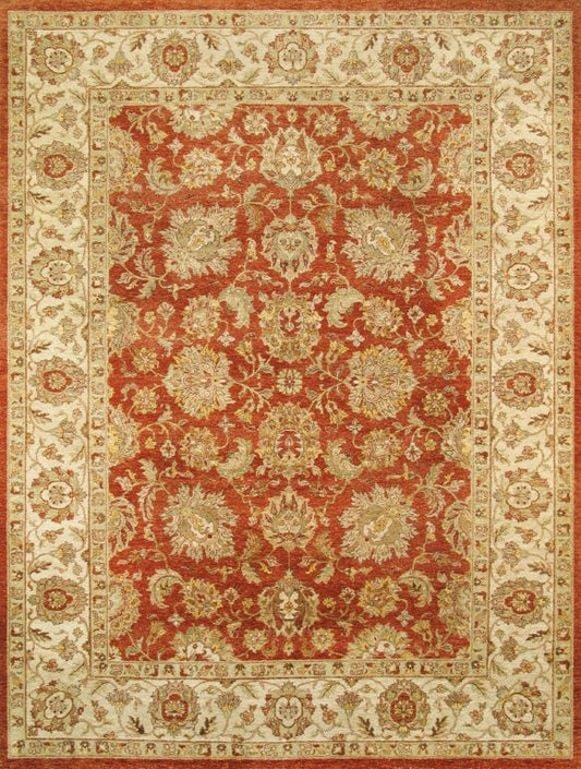 Agra Collection Hand-Knotted Lamb's Wool Area Rug- 9' 11" X 14' 3"