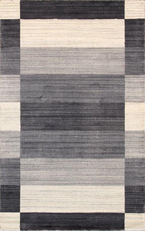 Gramercy Collection Hand-Loomed Silk & Wool Charcoal Area Rug- 4' 0" X 6' 0"