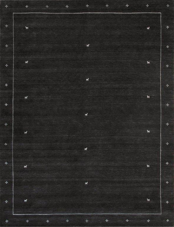 Gramercy Collection Hand-Loomed Silk & Wool Charcoal Area Rug- 8' 9" X 11' 9"