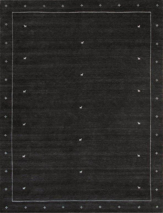 Gramercy Collection Hand-Loomed Silk & Wool Charcoal Area Rug- 8' 9" X 11' 9"