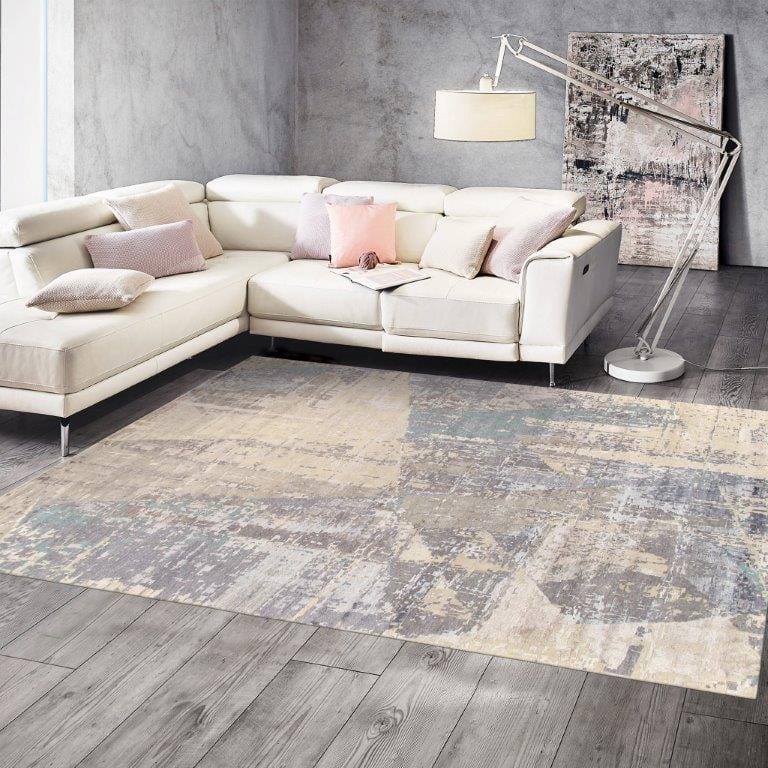 Modern Collection Hand-Knotted Grey Bsilk & Wool Area Rug-10' 0" X 13' 9"