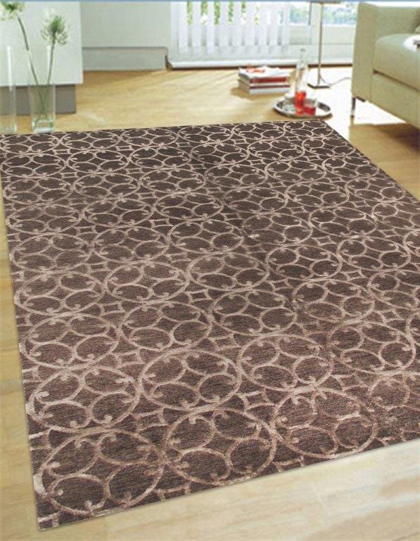 Modern Collection Hand-Knotted Silk & Wool Area Rug- 2' 0" X 3' 0"