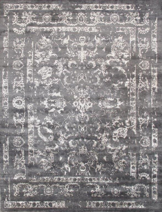 Transitional Collection Hand-Knotted Silk Area Rug- 9' 2" X 11' 11"