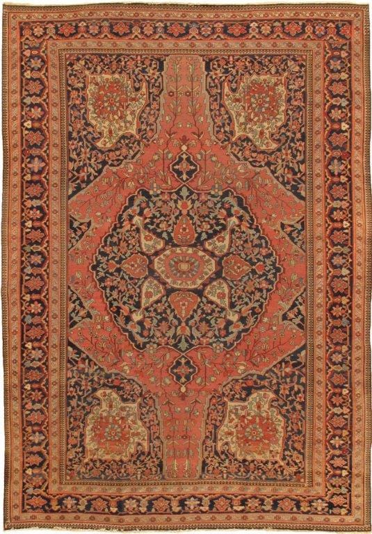Antique Ferehan Collection Rust Lamb's Wool Area Rug- 8' 4" X 11'11"