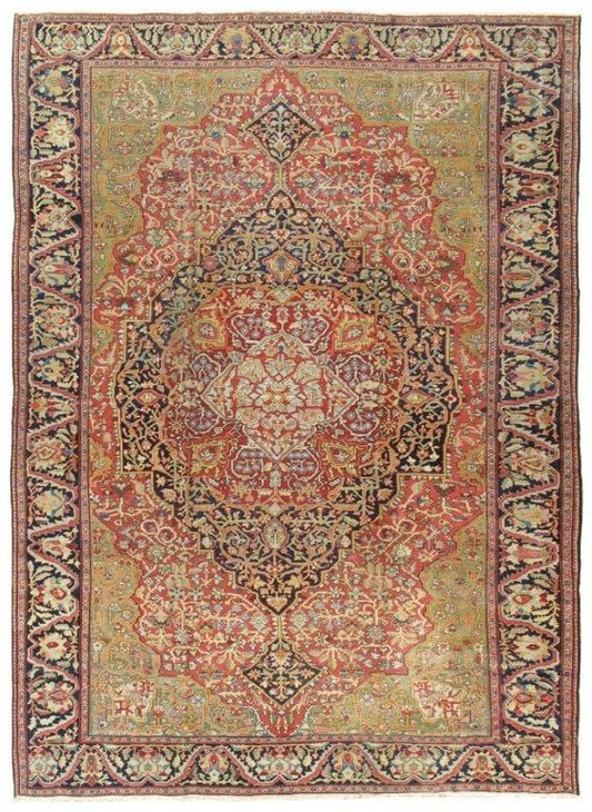 Antique Ferehan Collection Rust Lamb's Wool Area Rug- 9'11" X 13'10"