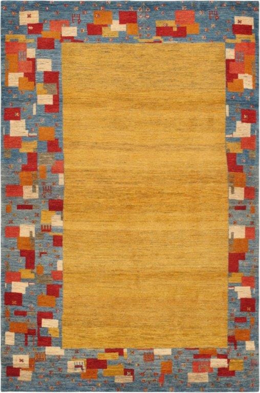 Gabbeh Collection Hand-Knotted Lamb's Wool Area Rug- 4' 2" X 6' 4"