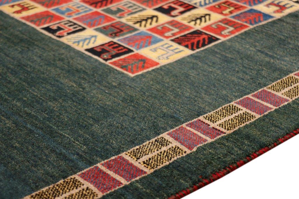Gabbeh Collection Hand-Knotted Lamb's Wool Area Rug- 3' 3" X 5' 1"