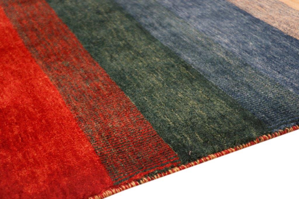 Gabbeh Collection Hand-Knotted Lamb's Wool Area Rug- 3' 7" X 5' 4"