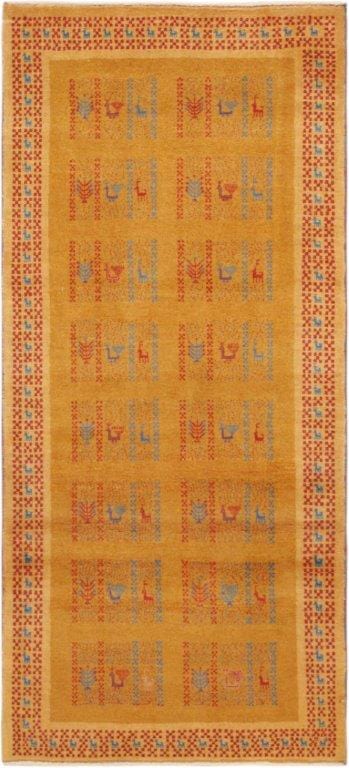 Gabbeh Collection Hand-Knotted Lamb's Wool Area Rug- 2' 9" X 6' 2"