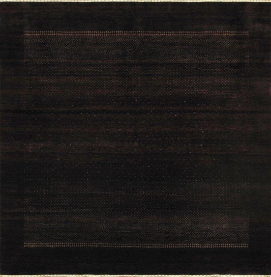Gabbeh Collection Hand-Knotted Lamb's Wool Area Rug- 6' 6" X 6' 7"