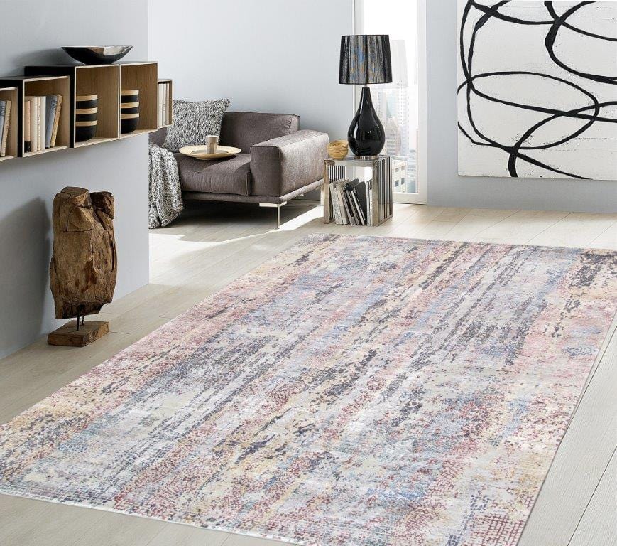 Modern Gemstone Collection Hand-Knotted Silk & Wool Area Rug- 8' 2" X 10' 0"