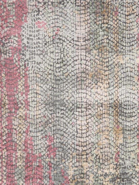 Modern Collection Hand-Knotted Bamboo Silk & Wool Area Rug- 10' 1" X 13'10"