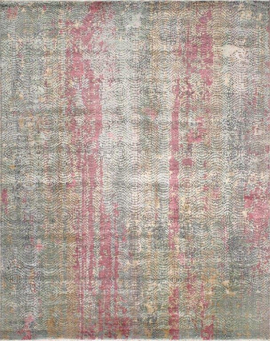 Modern Collection Hand-Knotted Bamboo Silk & Wool Area Rug- 10' 1" X 13'10"