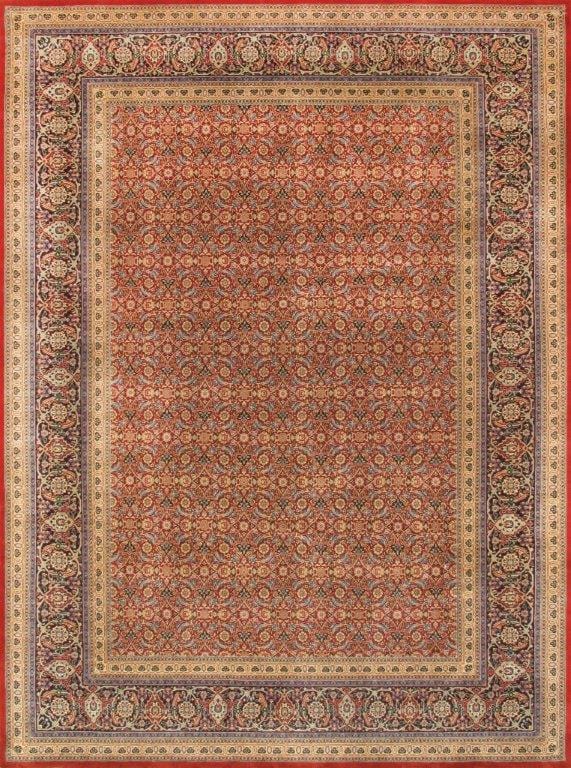 Tabriz Collection Hand-Knotted Lambs Wool Rug