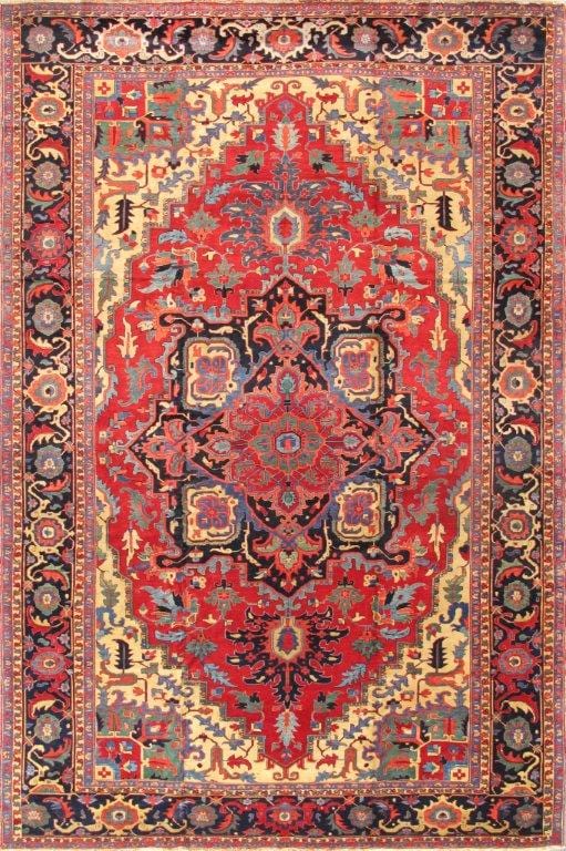 Heriz Collection Hand-Knotted Lamb's Wool Area Rug-12' 9" X 19' 3"