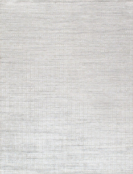 Slate Collection Hand-Loomed Ivory/Beige Bsilk & Wool Area Rug-12' 0" X 15' 0"