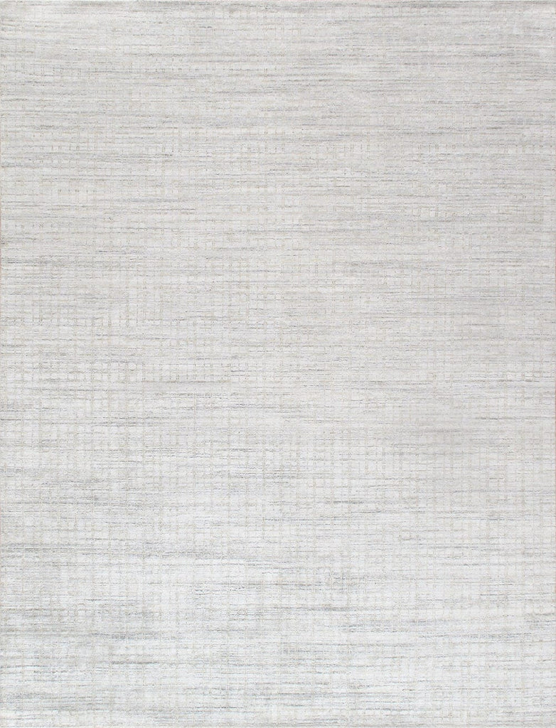 Slate Collection Hand-Loomed Ivory/Beige Bsilk & Wool Area Rug- 9' 0" X 12' 0"