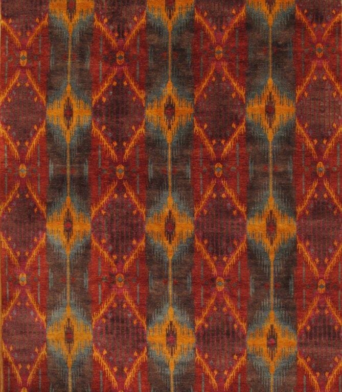Ikat Collection Hand-Knotted Lamb's Wool Area Rug- 6' 4" X 8' 11"