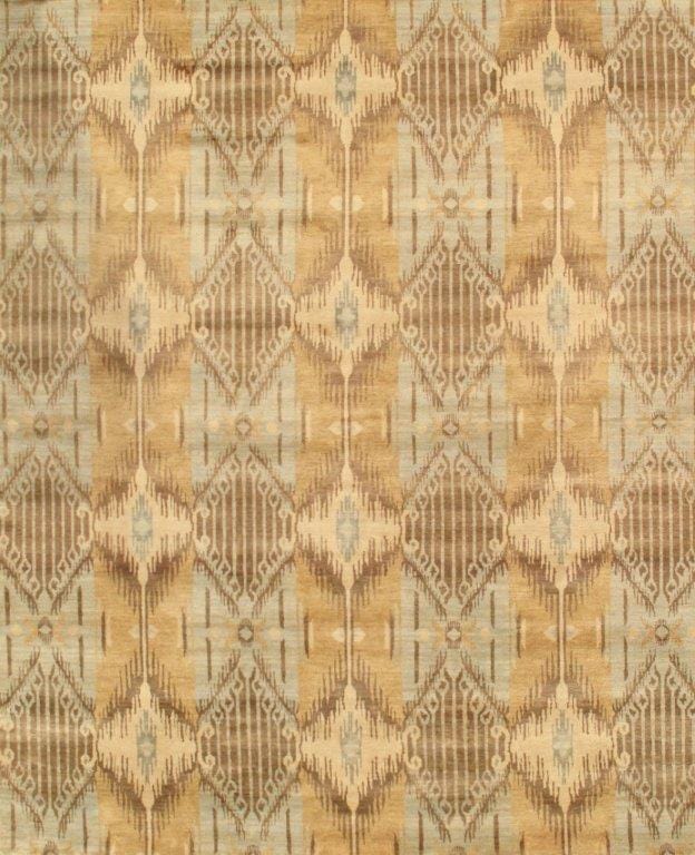 Pasargad Ikat Collection Hand-Knotted Lamb's Wool Area Rug- 6' 3" X 9' 0"