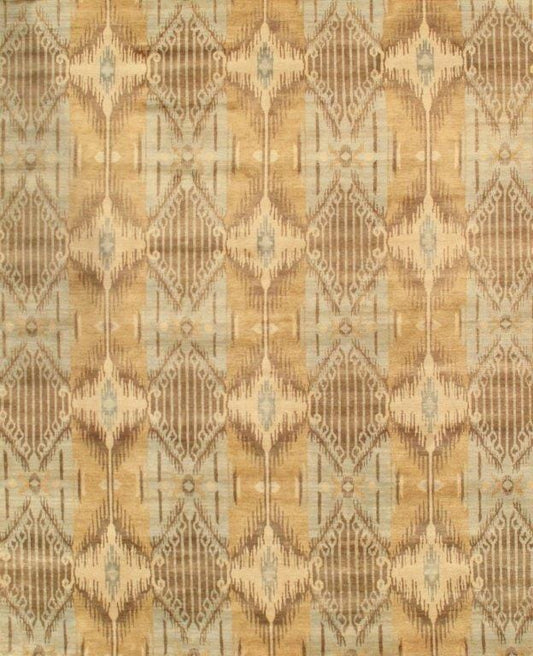 Ikat Collection Hand-Knotted Lamb's Wool Area Rug- 9' 4" X 12' 0"