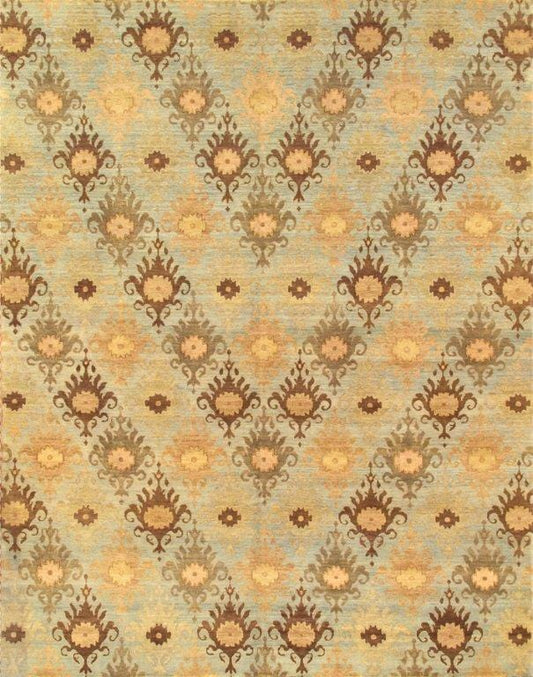 Ikat Collection Hand-Knotted Lamb's Wool Area Rug- 8' 0" X 9' 10"