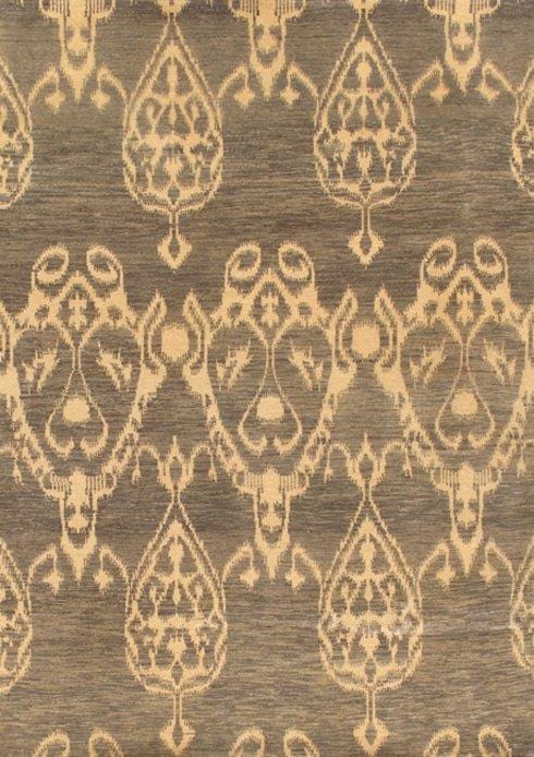 Ikat Collection Hand-Knotted Lamb's Wool Area Rug- 4' 0" X 5' 8"