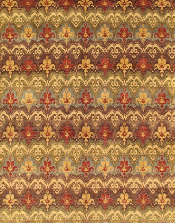 Ikat Collection Hand-Knotted Lamb's Wool Area Rug- 12' 0" X 14' 11"