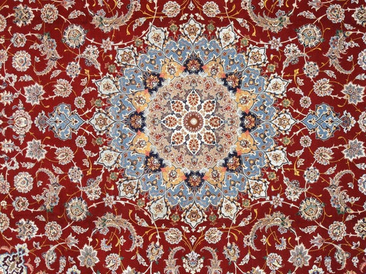 Isfahan Hand-Knotted Silk & Wool Rug- 10' 2" X 13' 3"