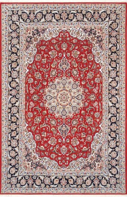 Isfahan Colletion Hand-Knotted Silk & Wool Area Rug- 5' 0" X 7' 8"