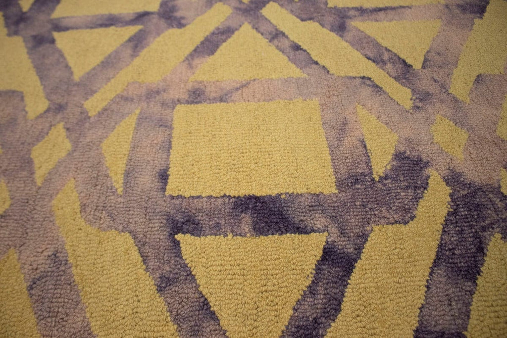 Buff & Purple Geometric 5X8 Hand-Tufted Modern Rug