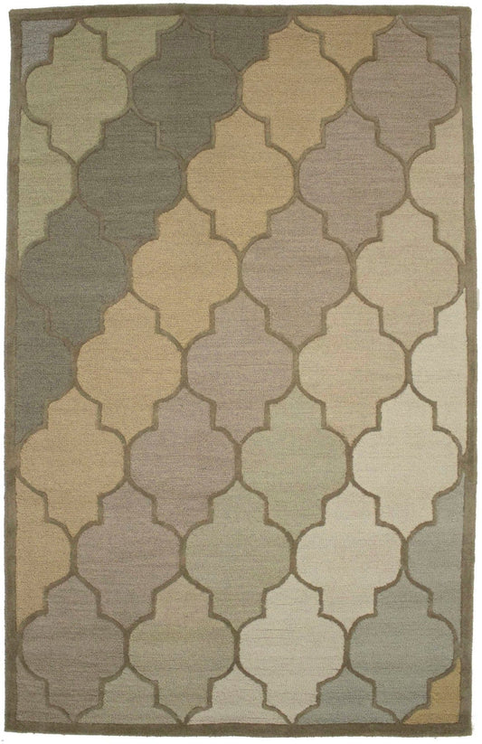 Multicolored Floral Trellis Design 5X8 Hand-Tufted Modern Rug