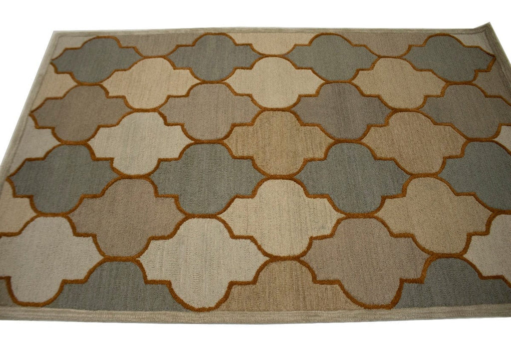 Multicolored Trellis Design 5X8 Hand-Tufted Modern Rug