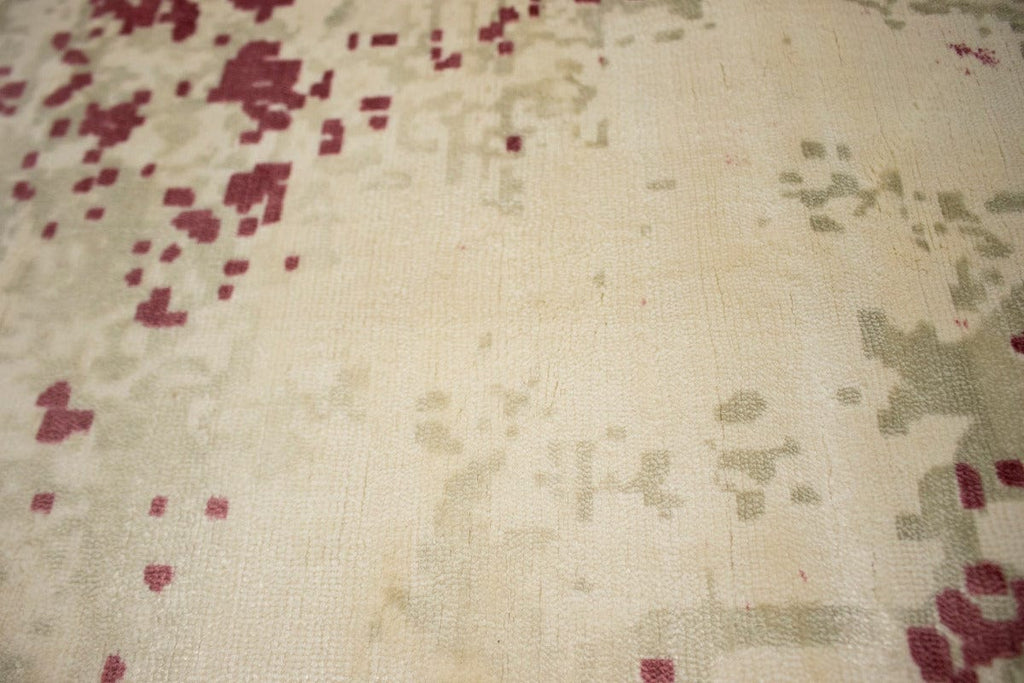 Distressed Cream Floral 5X8 Hand-Loomed Modern Rug