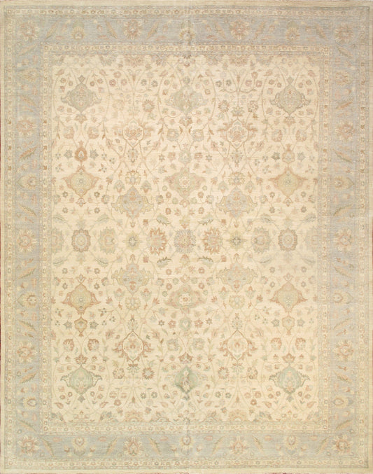 Sultanabad Hand-Knotted Wool Ivory Area Rug