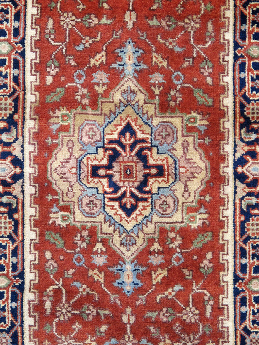 Serapi Collection Hand-Knotted Rust Wool Area Rug- 2' 7'' X 19' 9''