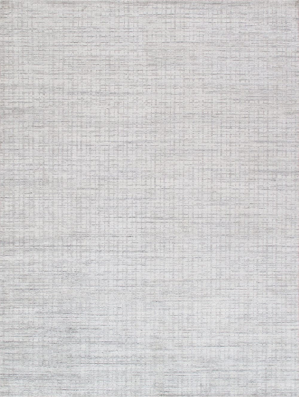 Slate Collection Hand-Loomed Ivory/Silver Bsilk & Wool Area Rug-12' 0" X 15' 0"