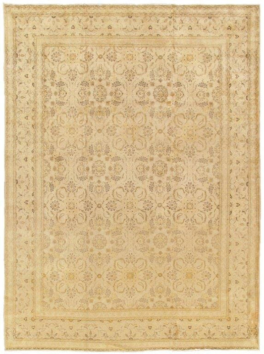 Antique Kashan Collection Gold Lamb's Wool Area Rug-10' 3" X 13' 9"