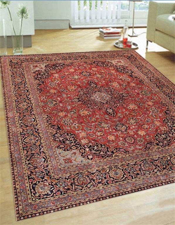 Kashan Collection Hand-Knotted Lamb's Wool Area Rug-10' 1" X 14' 3"