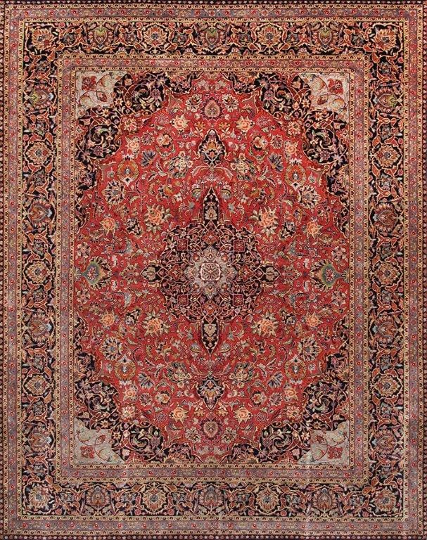 Kashan Collection Hand-Knotted Lamb's Wool Area Rug-10' 1" X 14' 3"