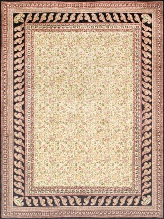 Kerman Collection Hand-Knotted Lamb's Wool Area Rug- 9' 0" X 12' 1"