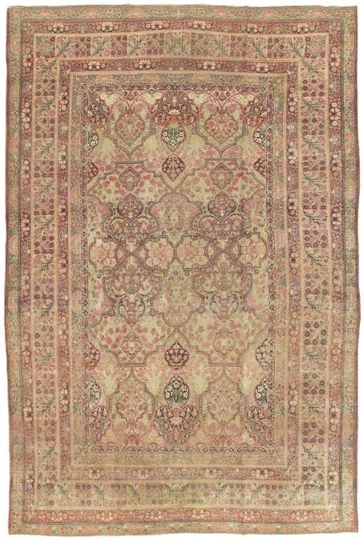 Antique Kermanshah Collection Ivory Lamb's Wool Area Rug- 9'10" X 15' 0"