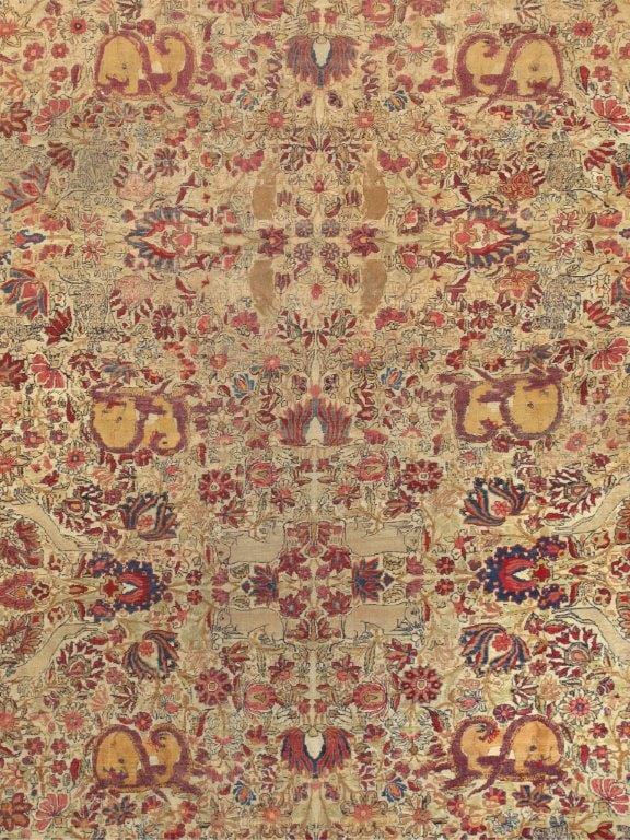 Antique Kermanshah Collection Beige Lamb's Wool Area Rug- 9' 9" X 18' 8"