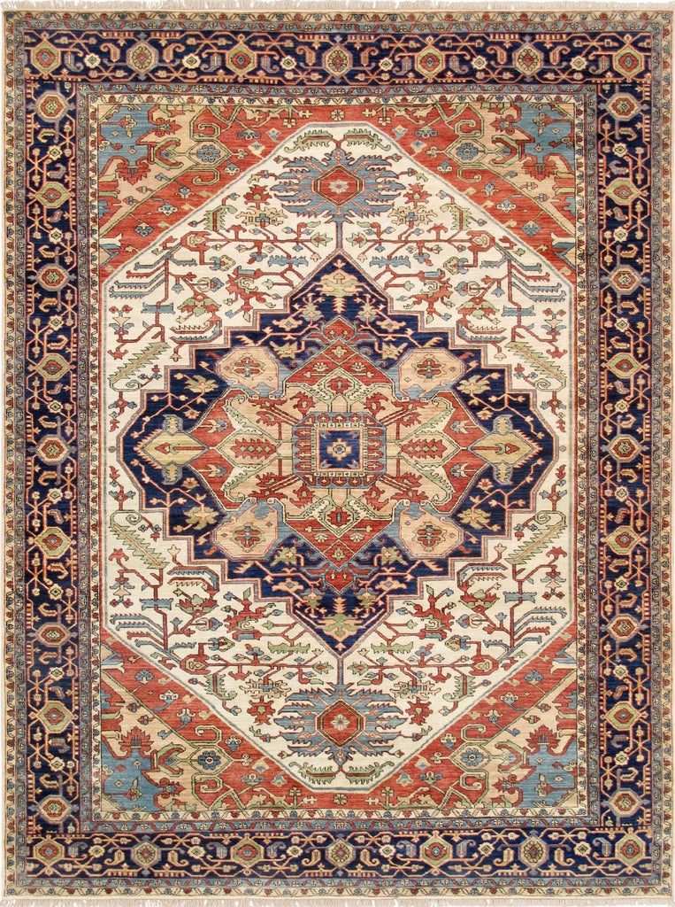 Pasargad Home Serapi Collection Hand-Knotted Wool Area Rug,  4' 2" X  5'10", Ivory