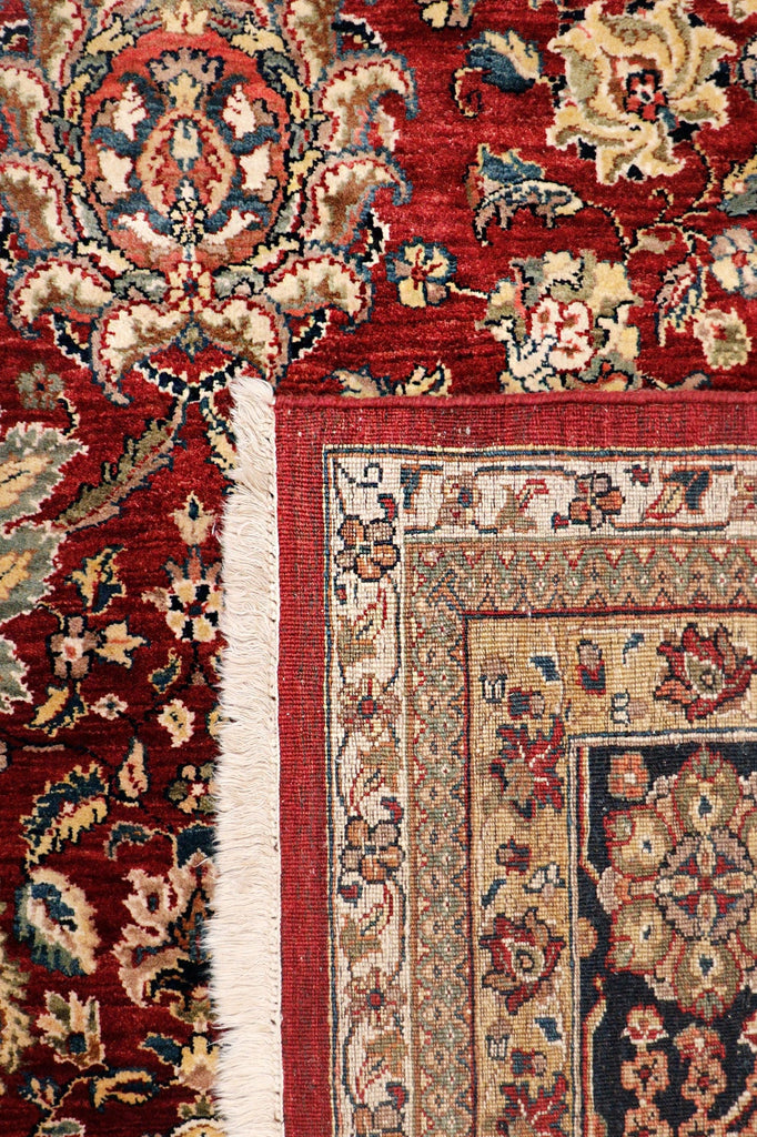 Agra Collection Hand-Knotted Lamb's Wool Area Rug-12' 1" X 15' 1", Red