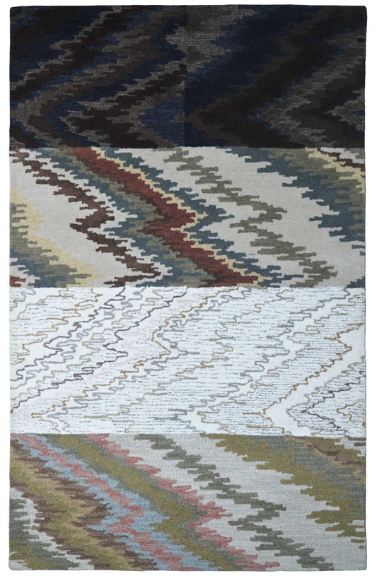 Multicolor Abstract 5X8 Hand-Tufted Modern Rug